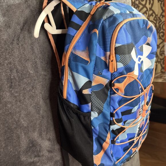 Under Armour UA Hustle Sport Unisex Camo 15" Laptop Backpack ~ Blue / Orange Use - Picture 5 of 16